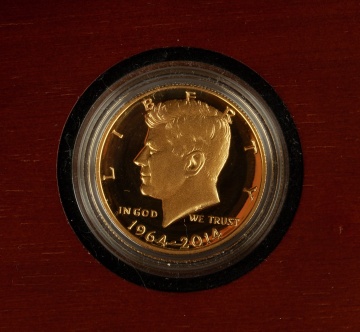 US 50th Anniversary Kennedy Half Dollar Gold Proof Coin